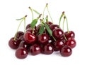 Sweet ripe cherry with leaf Royalty Free Stock Photo