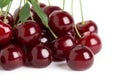 Sweet ripe cherry with leaf Royalty Free Stock Photo