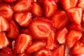 Sweet ripe cut strawberries, closeup Royalty Free Stock Photo