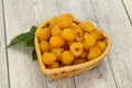 Sweet ripe tasty yellow raspberry Royalty Free Stock Photo