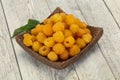 Sweet ripe tasty yellow raspberry