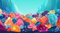 Sweet Rock Candy Horizontal Background Illustration.