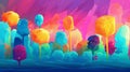 Sweet Rock Candy Horizontal Background Illustration.