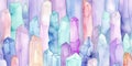 Sweet Rock Candy Horizontal Watercolor Illustration.