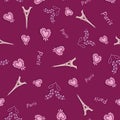 Sweet Romance-Love in Parise Seamless Repeat Pattern Background Royalty Free Stock Photo