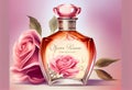 Sweet rose perfume , love romance gift anniversary. Generate Ai.