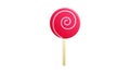 Sweet round caramel on a stick, on a white background, vector illustration. appetizing red lollipop, sugar candy. snack for Royalty Free Stock Photo