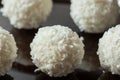 Sweet round coconut spreaded candyes Royalty Free Stock Photo