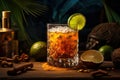 Sweet Rum beach drink. Generate Ai Royalty Free Stock Photo