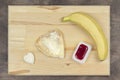 Sweet sandwich with jam, banana and butter. Set photo 03 of 5 Royalty Free Stock Photo