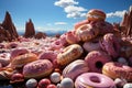 A sweet scenario: floating donuts in an enchanted world., generative IA