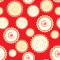 Sweet cape cakes pattern on white background. Seamless.