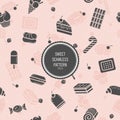 Sweet seamless pattern. Style flat. Background for use in design