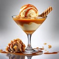 Sweet Seduction: Caramel and Ice Cream Martini Standing Alone, Tempting the Senses