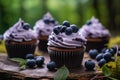 Sweet and Selfless: Blueberry Cupcakes on a Tree Stump with Lila