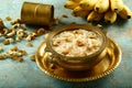 Sweet Semiya payasam served in brass bowl