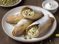 Sweet Serenade: Embracing the Bliss of Cannoli's Ricotta-Filled Shell Royalty Free Stock Photo