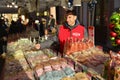 Sweet shop stand in the market of Kaysersberg Alsace Royalty Free Stock Photo