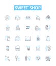 Sweet shop vector line icons set. Candy, Confectionery, Chocolates, Sweets, Bakery, Treats, Candies illustration outline