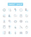 Sweet shop vector line icons set. Candy, Confectionery, Chocolates, Sweets, Bakery, Treats, Candies illustration outline