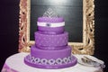 Sweet sixteen birthday cake on a cake stand Royalty Free Stock Photo