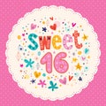 Sweet Sixteen card Royalty Free Stock Photo