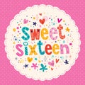 Sweet Sixteen card Royalty Free Stock Photo