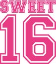 Sweet sixteen 16 college style Royalty Free Stock Photo