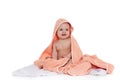 Sweet small baby with towel Royalty Free Stock Photo