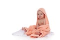 Sweet small baby with towel Royalty Free Stock Photo