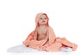 Sweet small baby with towel Royalty Free Stock Photo