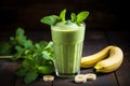 Sweet Smoothie banana mint. Generate Ai Royalty Free Stock Photo