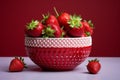 Sweet Smoothie strawberry bowl. Generate Ai Royalty Free Stock Photo