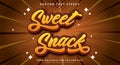 Sweet Snack editable text effect template Royalty Free Stock Photo