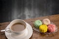 Sweet snow skin mooncake on wooden table,Chinese mid autumn festival foods. Traditional mooncakes Royalty Free Stock Photo