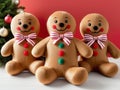 Sweet and Snuggly Gingerbread Man Plush Toys for Festive Delights.AI Generated