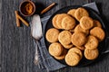 sweet soft ginger cookies on plate, top view Royalty Free Stock Photo