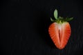 Portrait of a half strawberry Royalty Free Stock Photo