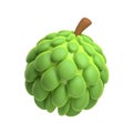 sweetsop fruit 3d icon illustration