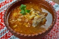 Sweet and sour beef cabbage soup