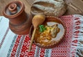 Sweet and sour beef cabbage soup