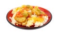 Sweet and sour chicken on rice Royalty Free Stock Photo