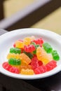 Sweet and sour colorful gummy bears