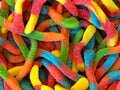 Sweet and sour gummy worms close up Royalty Free Stock Photo