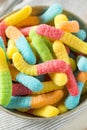 Sweet Sour Neon Gummy Worms Royalty Free Stock Photo