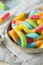 Sweet Sour Neon Gummy Worms Royalty Free Stock Photo