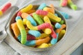 Sweet Sour Neon Gummy Worms Royalty Free Stock Photo