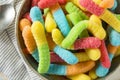 Sweet Sour Neon Gummy Worms Royalty Free Stock Photo