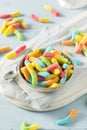 Sweet Sour Neon Gummy Worms Royalty Free Stock Photo