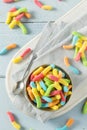 Sweet Sour Neon Gummy Worms Royalty Free Stock Photo